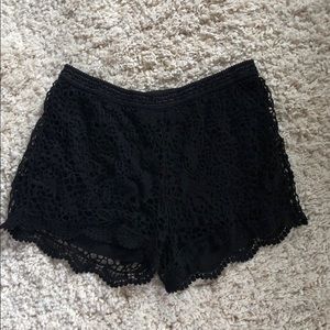 Black lace shorts